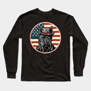 Scottish Terrier 4th of July Long Sleeve T-Shirt